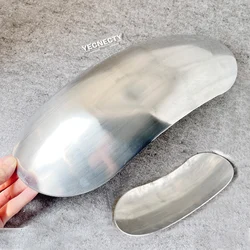 Retro Unpainted Silver Metal Motorcycle Short Front Fender Universal Motorbike Mudguards For Benelli Triumph Ducati Choppers