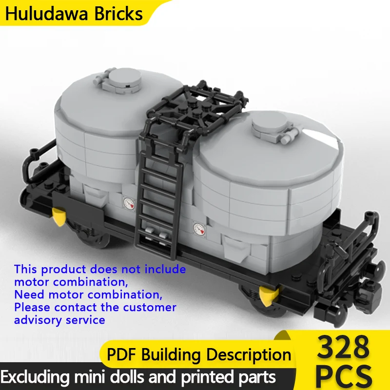

City Car Model MOC Building Bricks 2-Axle Cement Container Wagon Modular Technology Gifts Holiday Assemble Children Toys Suit