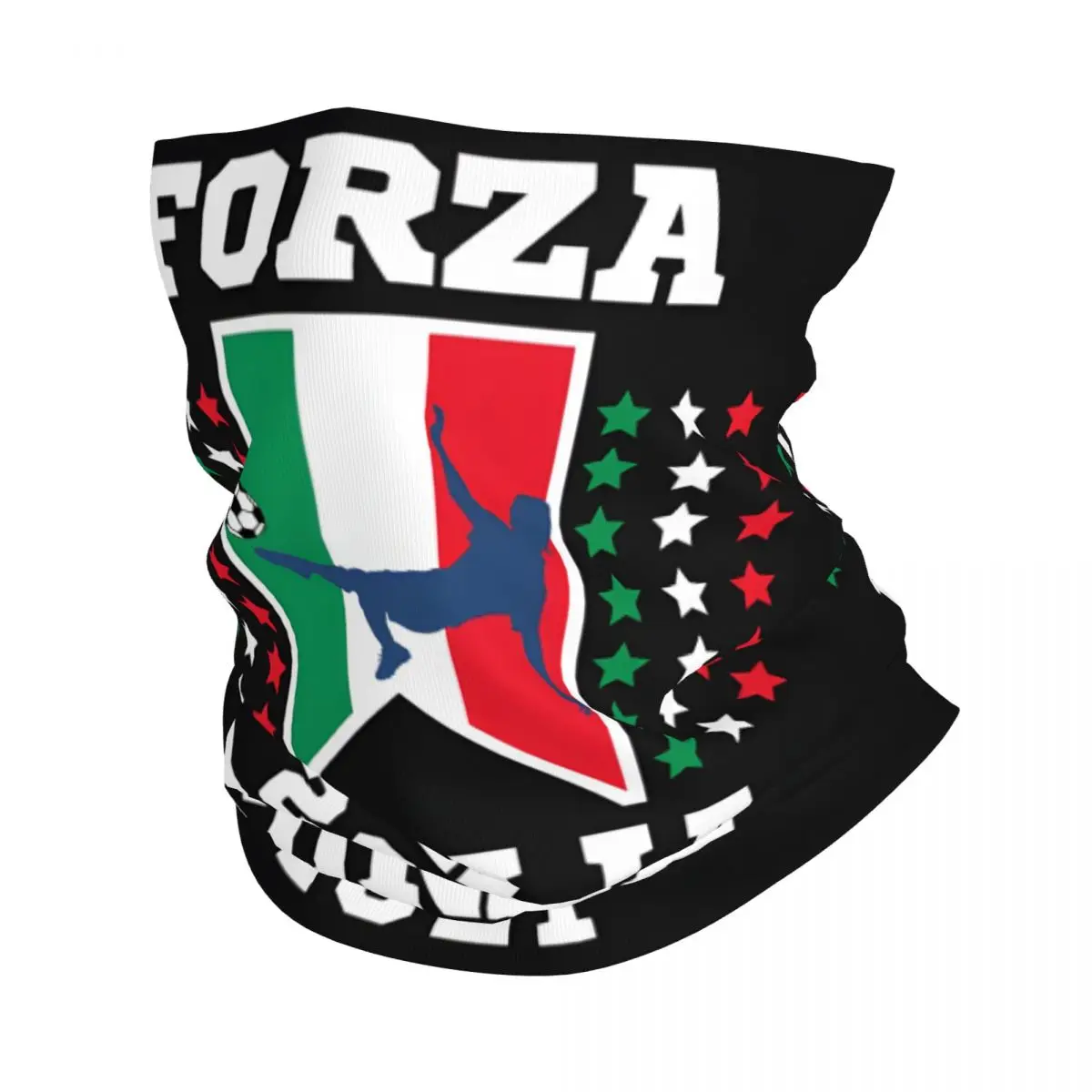 Forza Italian Football Italia Flag sciarpa fazzoletto da collo maschera per il viso in poliestere