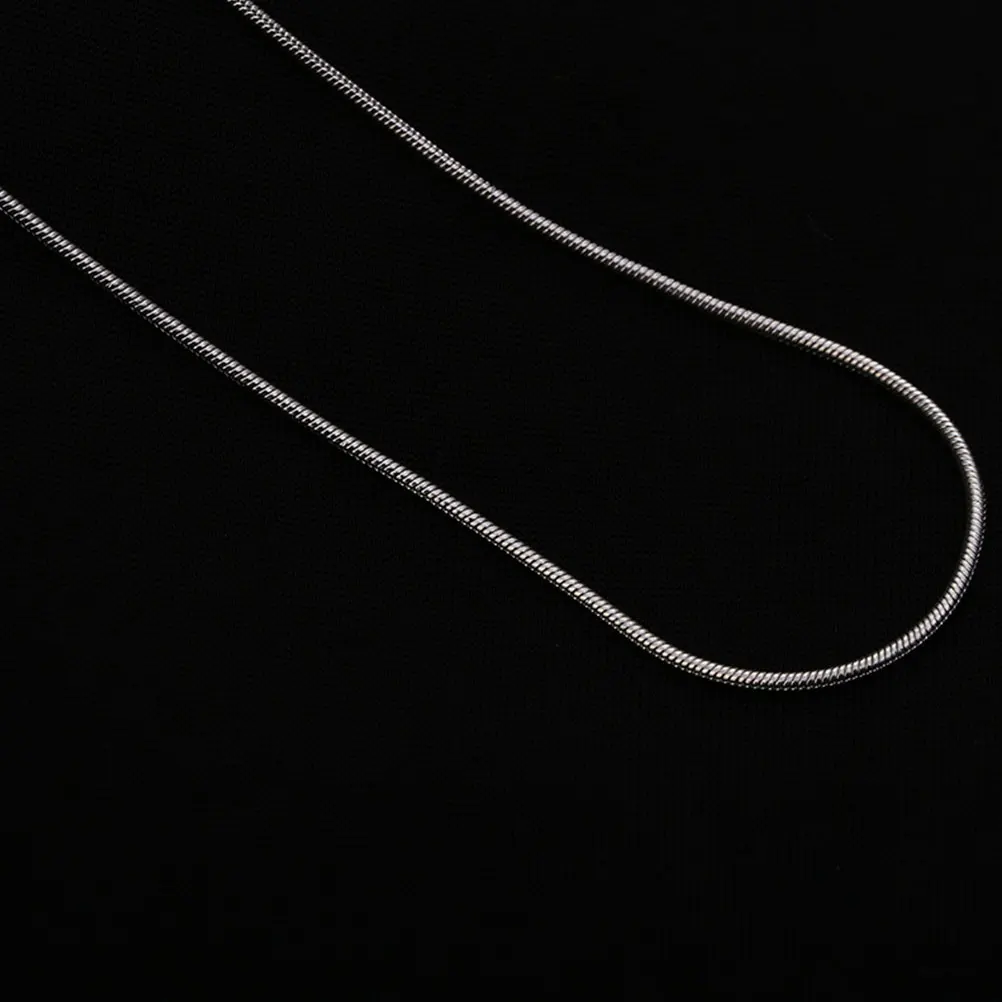 

25 Pcs Silver Plated Snake Chain Necklace Chains Choker Charms Round Jewelry Flat
