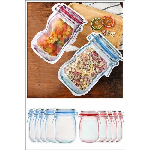 Kitchen Love 10 Pcs 2 Size Ziplock Storage Bag 10 Pcs 500 ml 620 ml