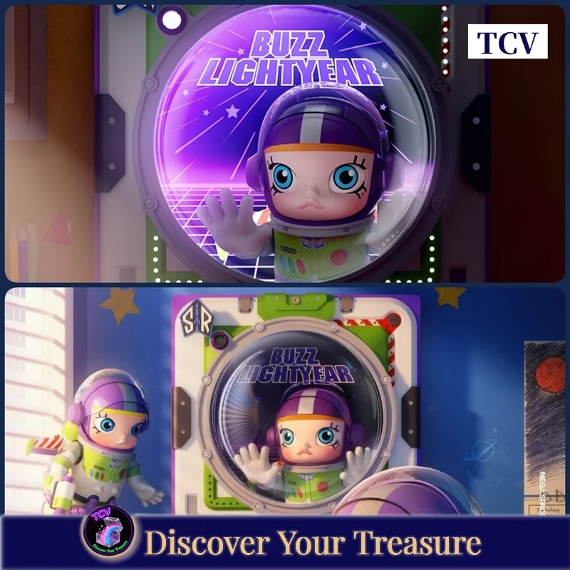 

Tcv Popmart Mega Space Molly Buzz Lightyear 3d Painting Standard Edition Blind Box Lighting Ornament At Night Mystery Box Gift