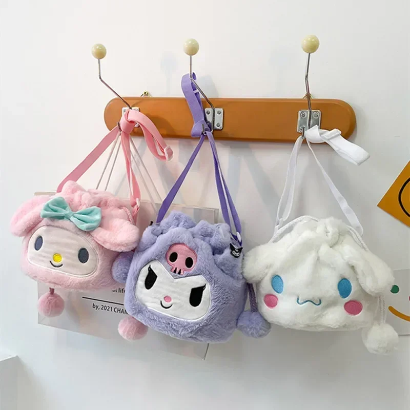 

Sanrio Kawaii Cinnamoroll Handbag My Melody Kuromi Cartoon Cute Plush Bag Student Ins Anime Single Shoulder Crossbody Bag Gift