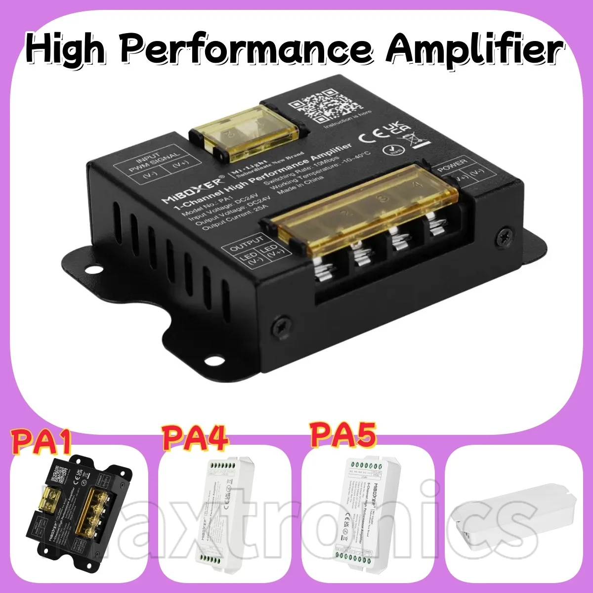 جديد PA1/PA4/PA5 MiBoxer مضخم صوت عالي الأداء 1/4/5-قناة ماكس 15A/25A توافق قوي لشريط LED ضوء DC12/DC24V