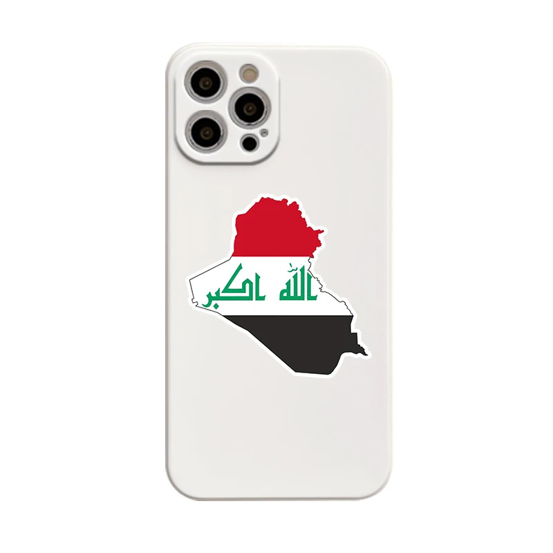 Saddam Hussein Iraq Flag Straight Edge Liquid Phone Case For Apple iPhone 14 11 12 13 Pro Max Mini X XS XR 7 8 Plus SE2 Cover