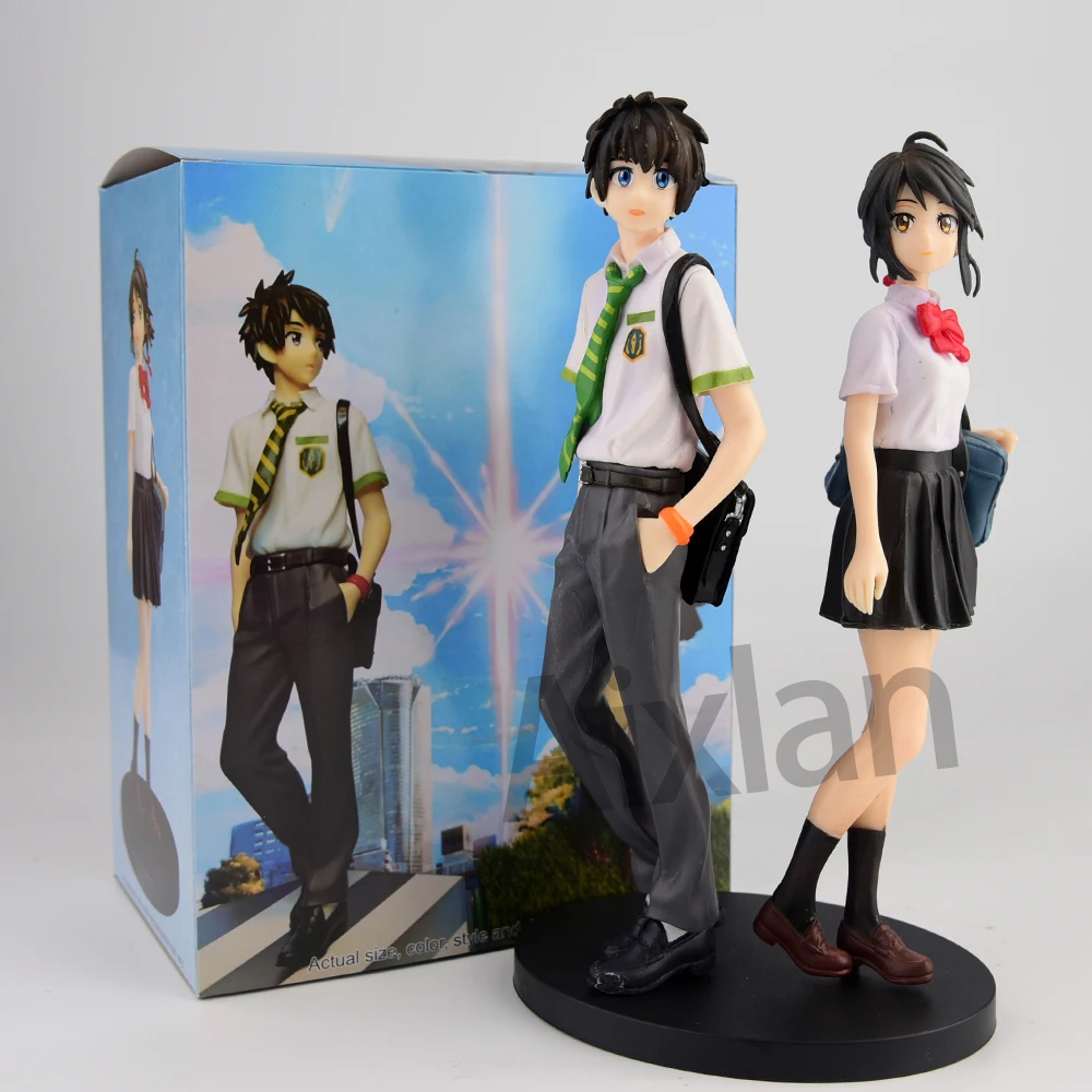 20CM Anime Figure Tachibana Taki Miyamizu Mitsuha PVC Action Figure #801 #802 Q version Collection Model Toy Doll