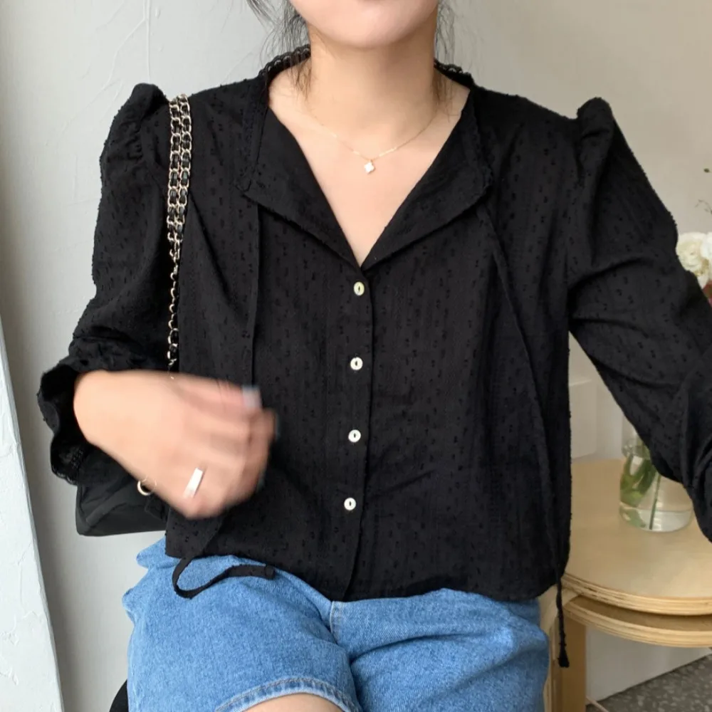 Sweet Chic bestickte Glocke Sve Lace irt Damen Faionable Vintage Design Sense Autumn Age Reduction Small ence