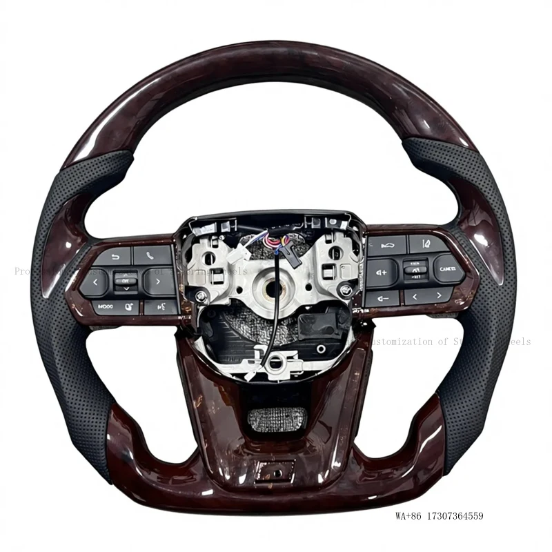 Factory Direct Custom Peach Wood Steering Wheel for Toyota Hilux Fortuner Land Cruise GR LC79 LC76 LC200 LC300