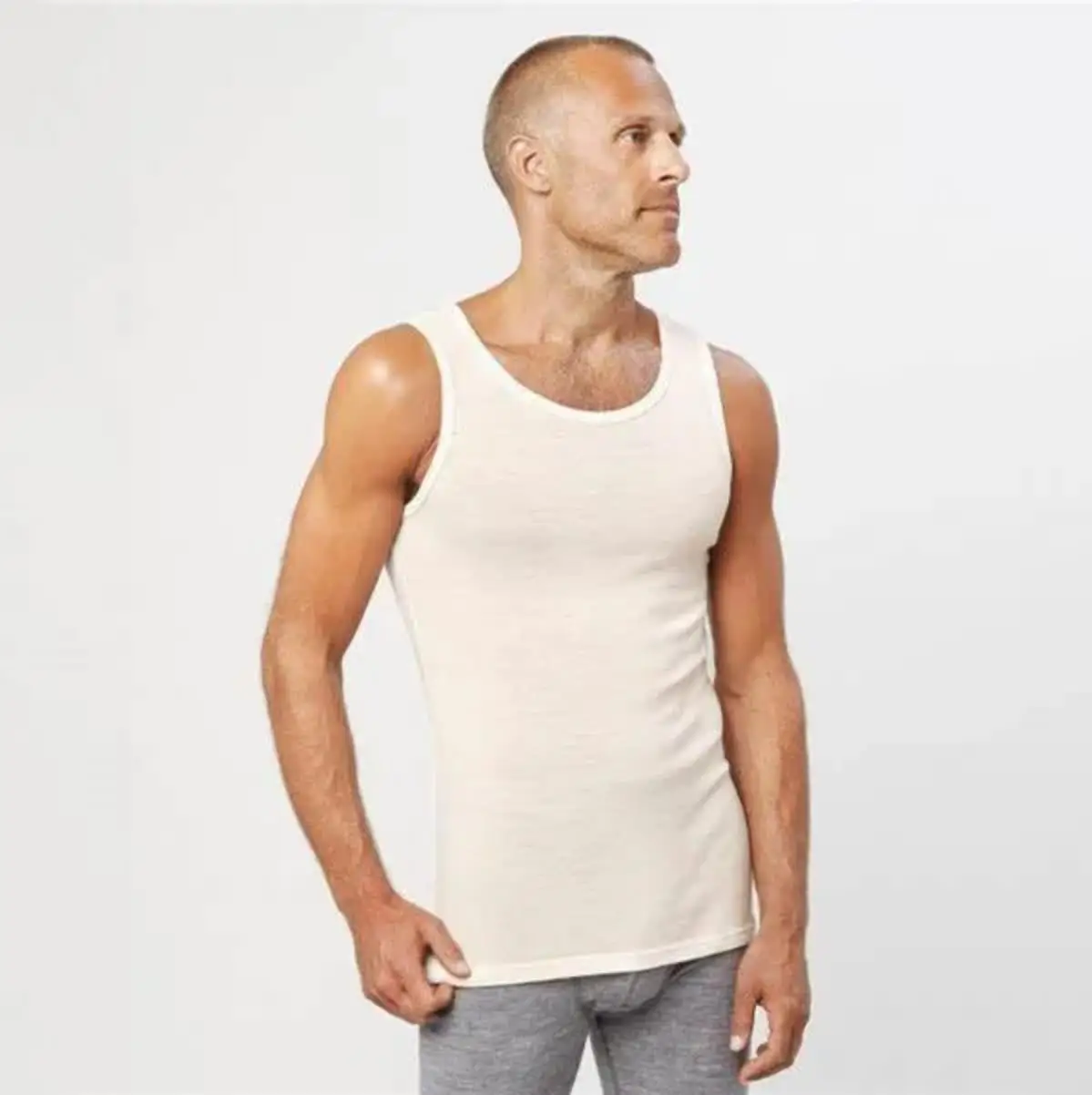 100% merino wool men Tank Top sleeveless shirt base layers soft next to skin comfortable out door