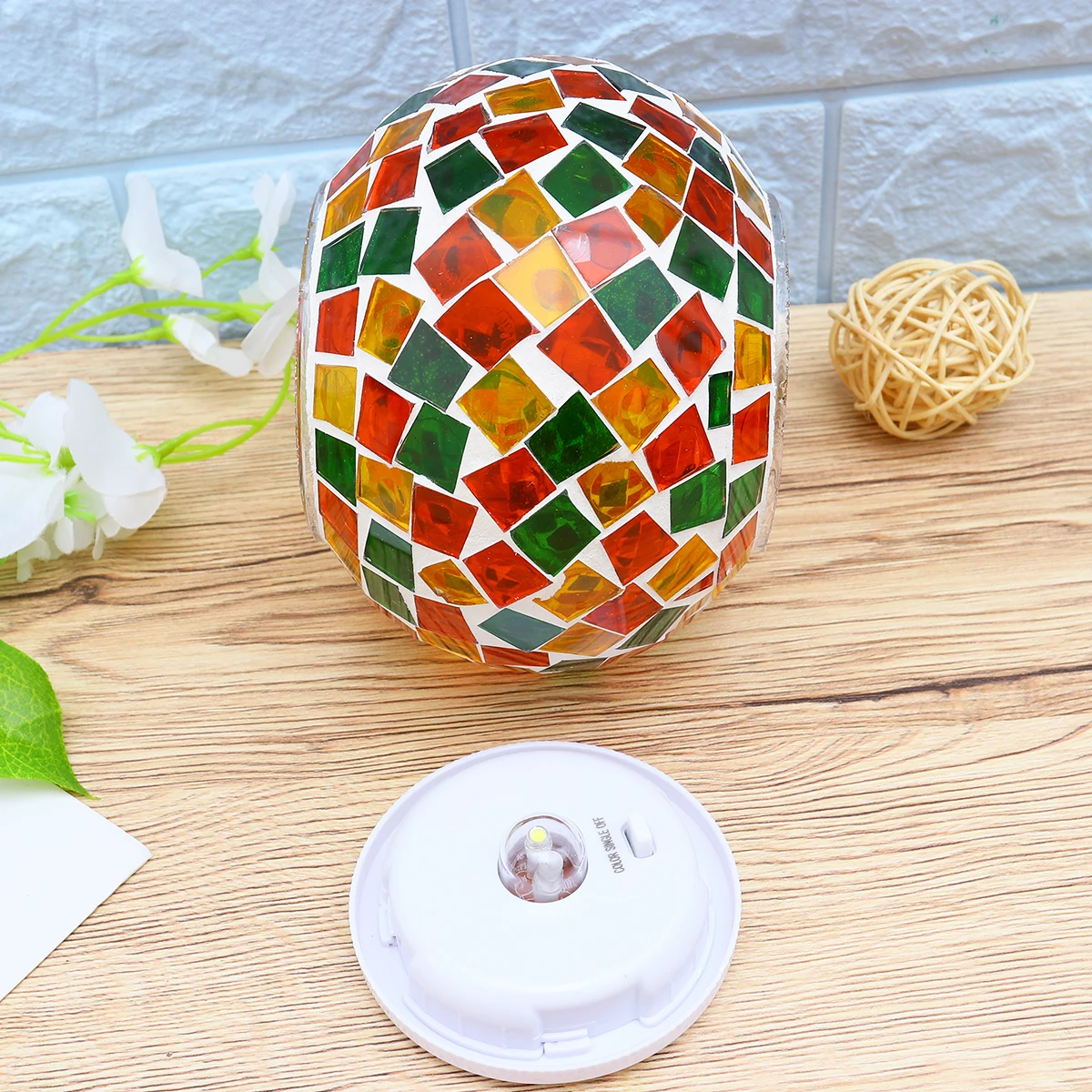 

Solar Lanterns for The Garden Power Lights Outdoors Powered Lamp Mosaic Glass Ball