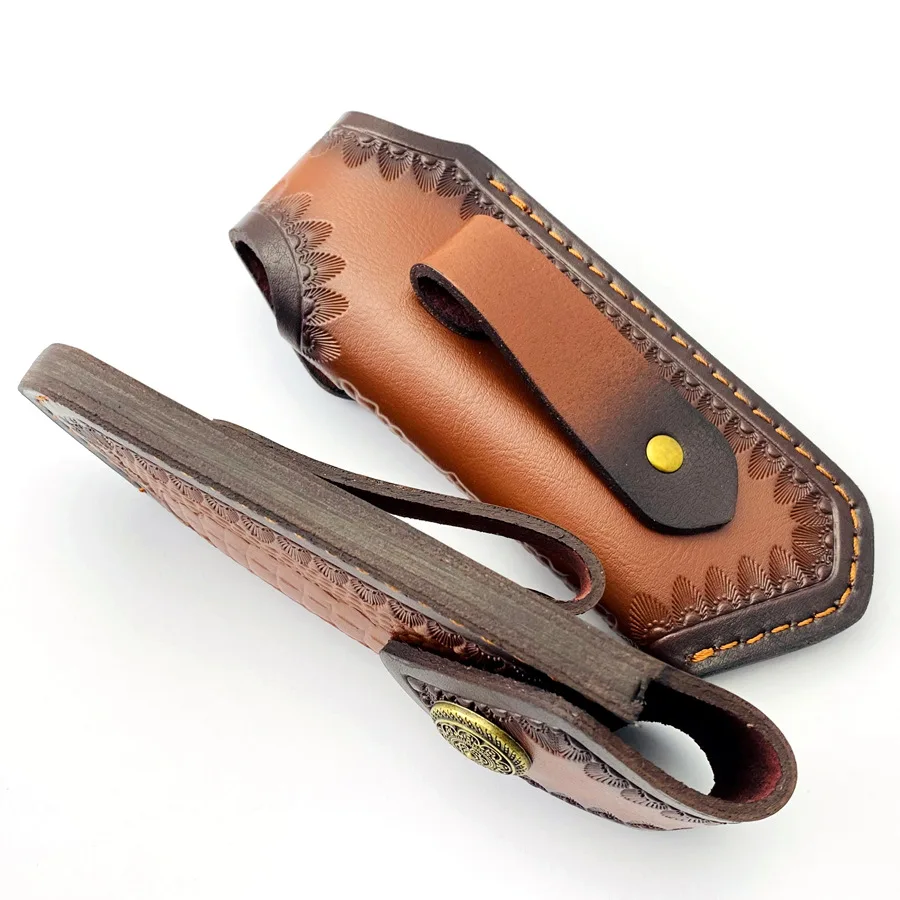 NEW First Layer Cow Leather Folding Knife Sheath Cover Small Pliers Tools Scabbard Swiss Army Knives Cowhide Cover Storage Bag