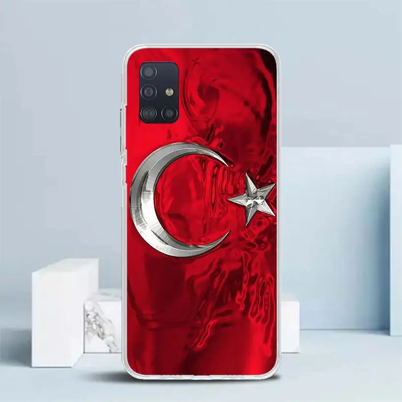 Turkey Turkish Flag Soft Cover for Samsung Galaxy A51 A50S A71 A70 Phone Case A41 A31 A21S A11 A40 A30S A20E A10S A6 A7 A8 A9 +