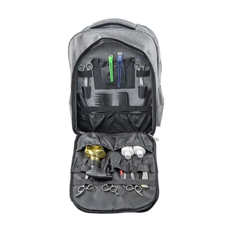 Portable Barber Hair Stylist Travel Case Multifunction Backpack Cosmetic Organizer Box Waterproof Storage Clipper Tool Bag