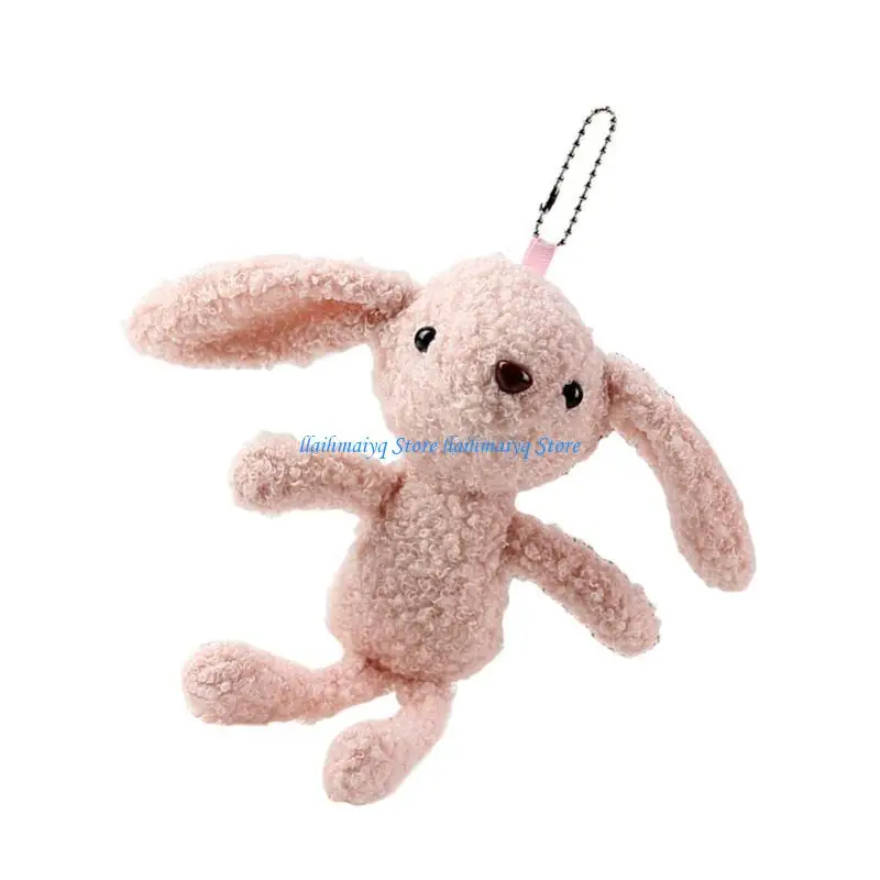 573B Fashion Plush Big Ear Rabbits Keychain Pendant Backpack Handbag Charm Pendant Hangings Decoration Sweet Pendant Gift