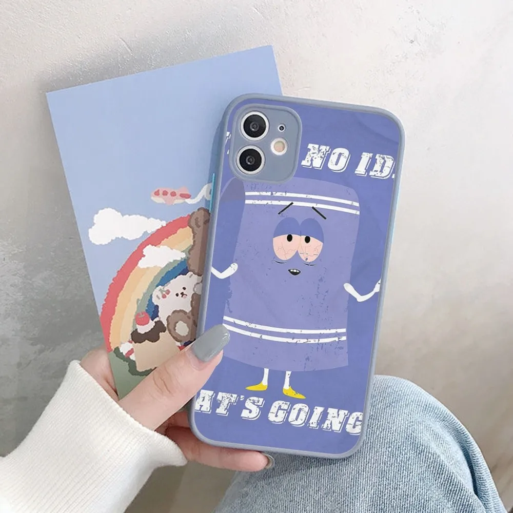 S-South Park Towelie Phone Case For iPhone 14 X XR XS 7 8 Plus 11 12 13 pro MAX 13mini Matte Shockproof Case