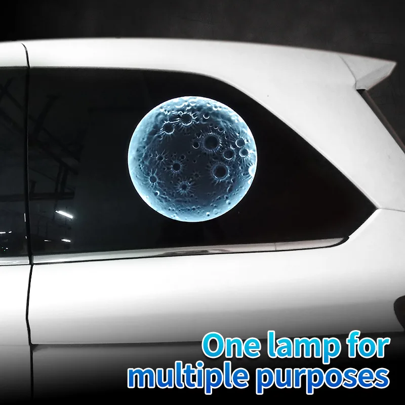 LED Moon Lamp Lunar Embossed Moon Lamp LED Car Rear Window Car Display Light Aesthetic Lights Car Interior Accessories For Car