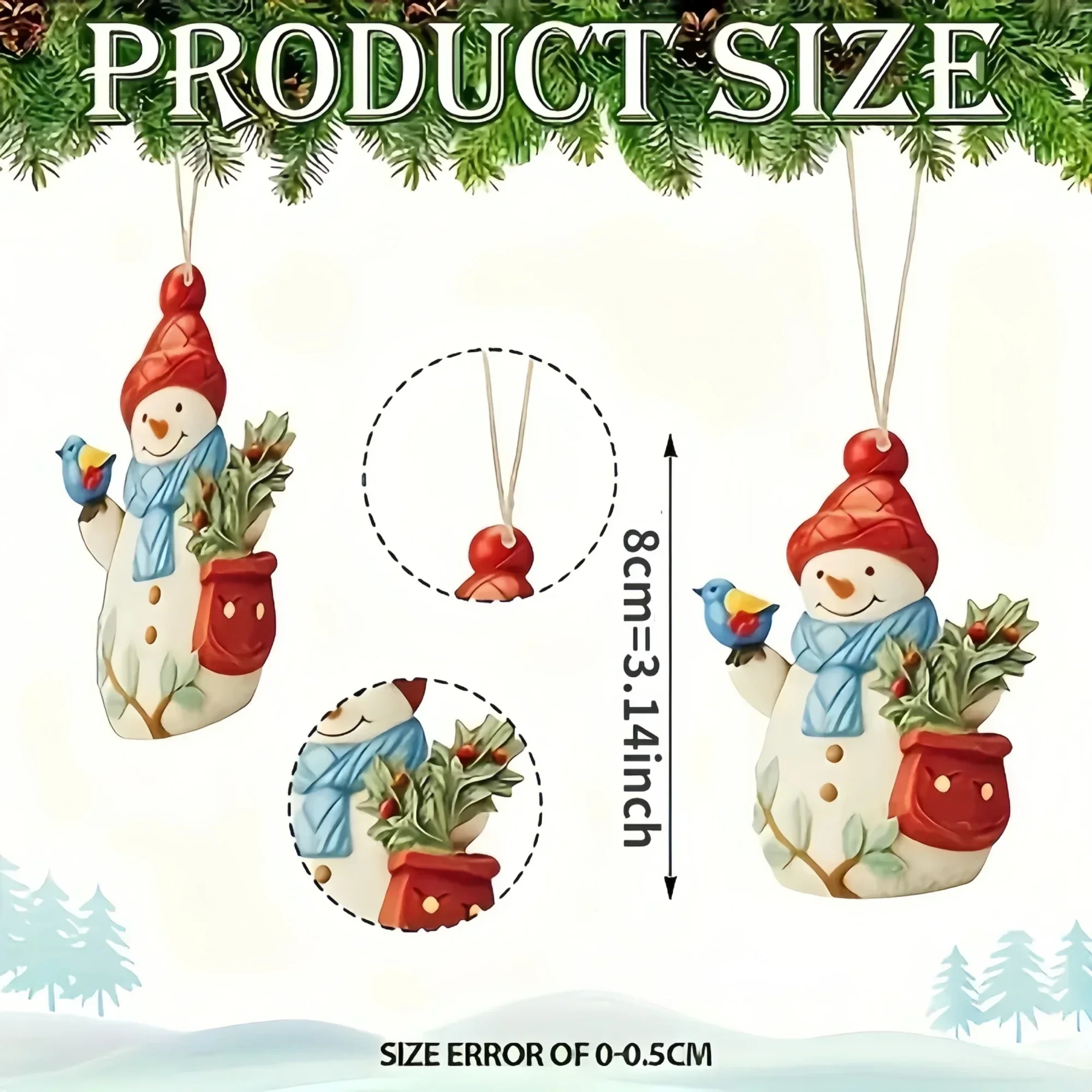 

Wooden Christmas snowman pendant,Christmas tree decoration set, Home New year's eve decorations Wall decor
