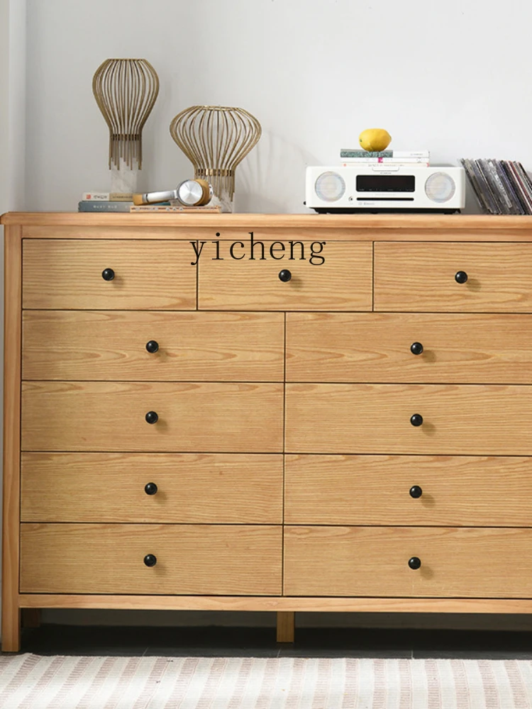 ZZ Eight Nine Chest of Drawers Locker Solid Wood Drawer Storage Cabinet Storage Cabinet Five Drawers Six Chest of Drawers