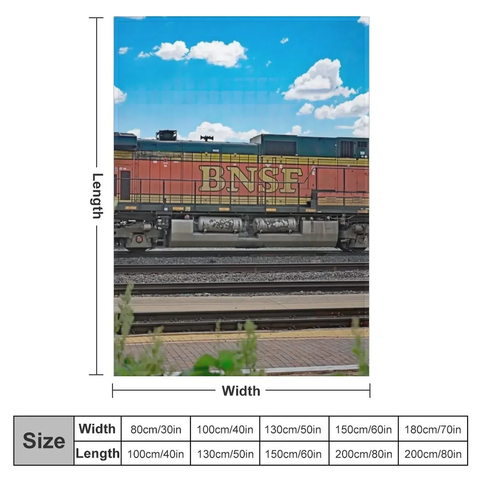 BNSF Locomotive Throw Blanket Hairy Summer Heavy Baby Personalized Gift Camping Blankets