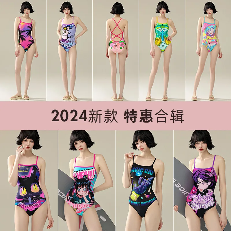 2025 New One-piece Racing Swimsuit Women Triangle Professional Training Swimming Pool Advanced Feeling Spa Swimwear