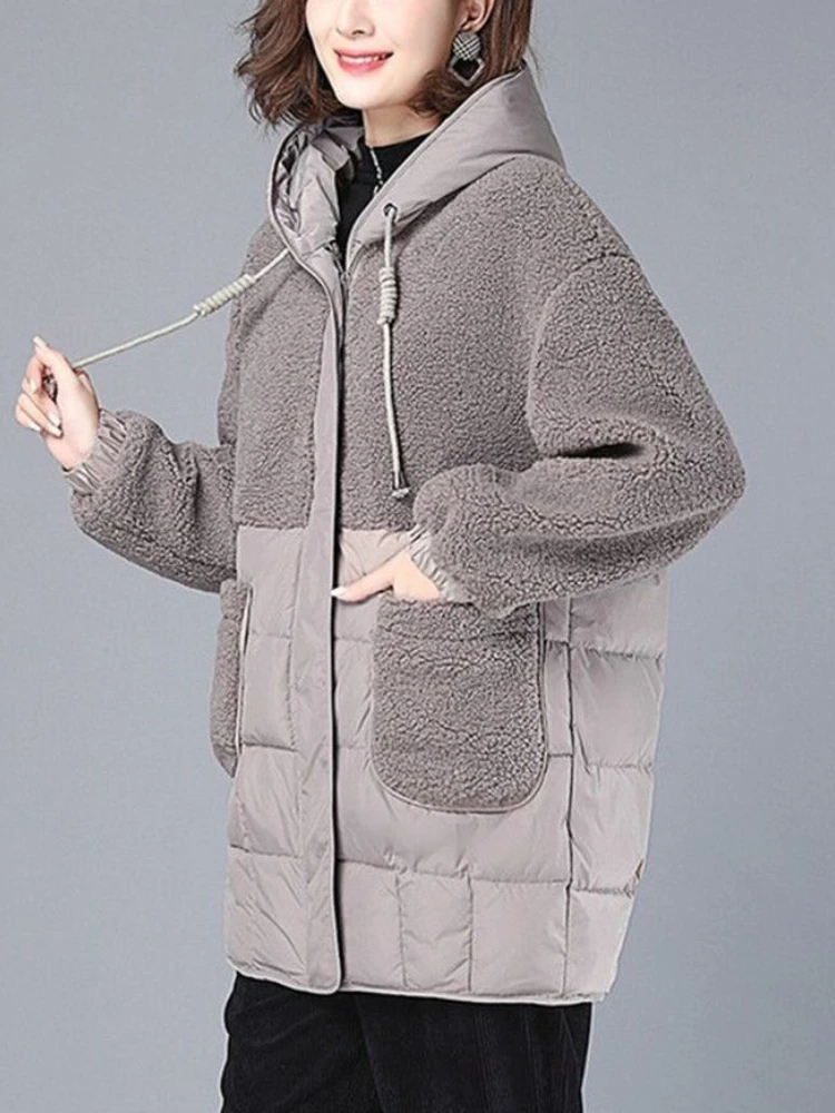 Korean Fashion Women\'s Winter Jackets Parka Hooded Thermal Jacket  2022 Winter New Thick Warm Cotton Coat Winter Female Outwear