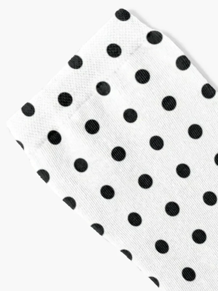 Black Polka Dots on White Socks summer Non-slip Man Socks Women's