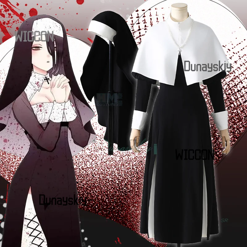 

Anime My Dress-Up Darling Kitagawa Marin Nun Cosplay Costume Terrifying Costume For Halloween Party Role Play Carnival