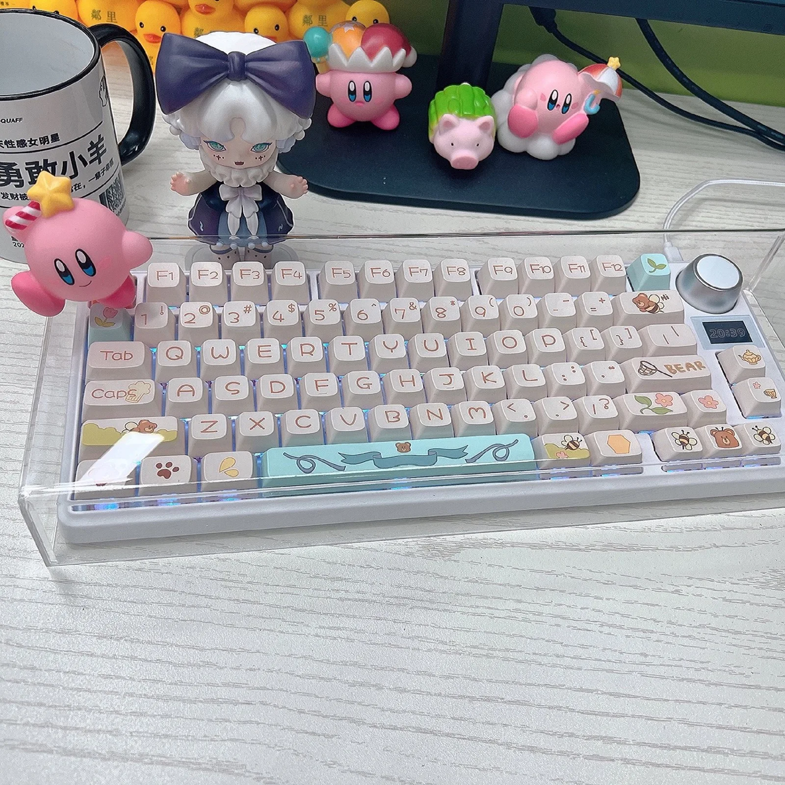 Acrylic Mechanical Keyboard Dust Cover With 108 Keys, 87 Keys, And 68 Keys, Waterproof And Anti Pet Trampling Mouse Dust Cover