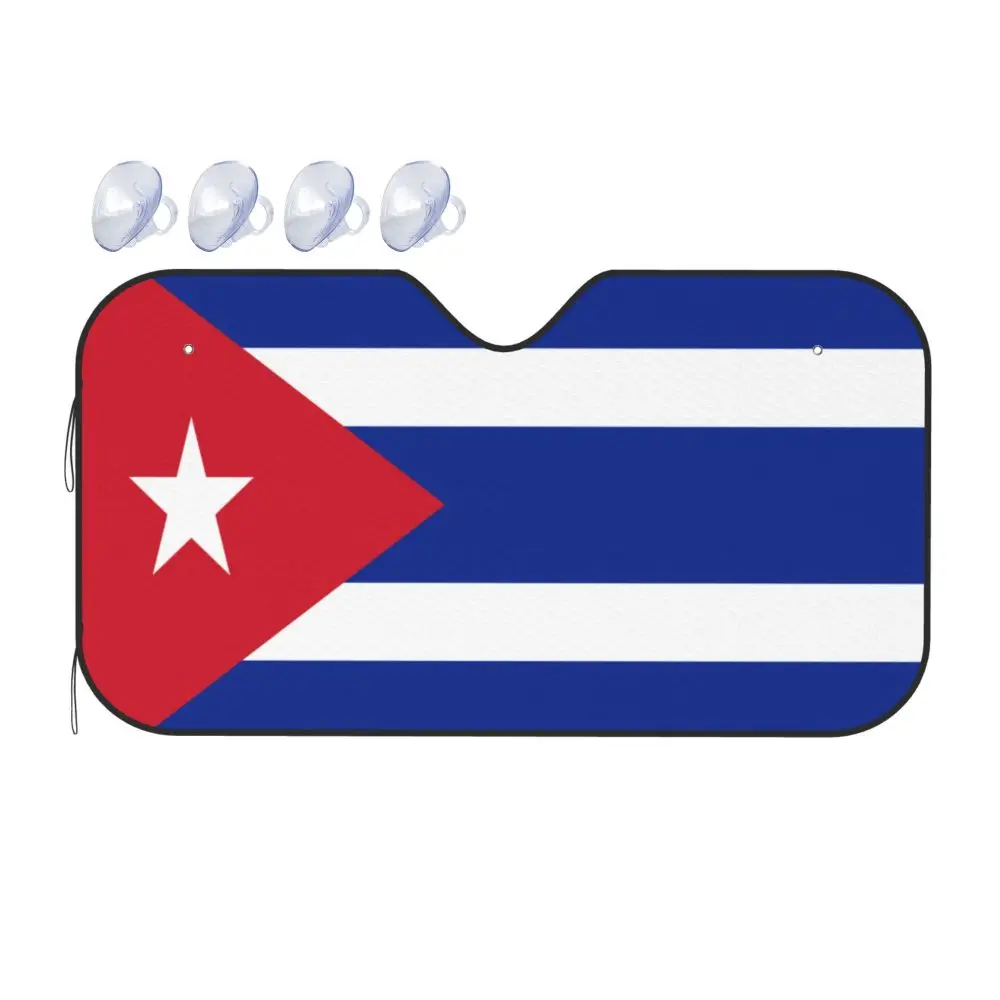 Cuba Flag Car Reflective Sun Blocker Fits Small Sedans, Mini SUVs  Standard  Sunshade  Car Accessories