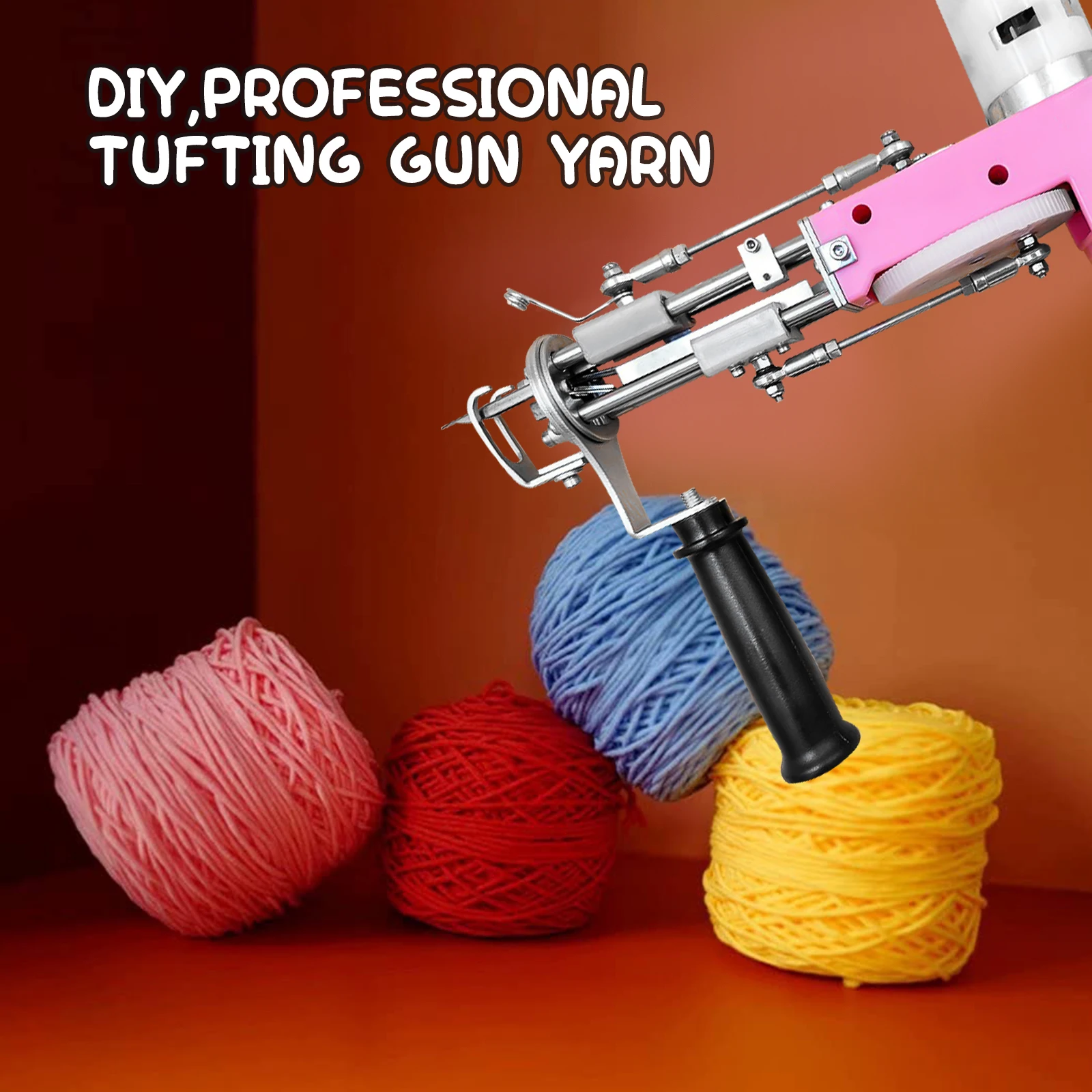 Tufting Gun Kit Yarn DIY Carpet Making 6roll set roll Cut Pile Looped Pile Tufting Gun suitable