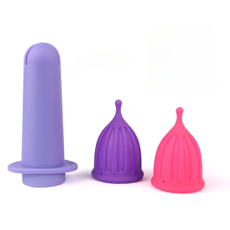 Silicone Booster Menstrual Cup for Women Built-in Monthly Period Cup Catheter During Menstruation Aplicador De Copa Menstrual