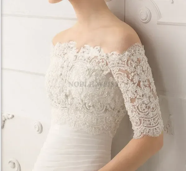 Crystal Beaded Lace Wedding Bolero: The Perfect Off-Shoulder Cover-Up for  Your Big Day