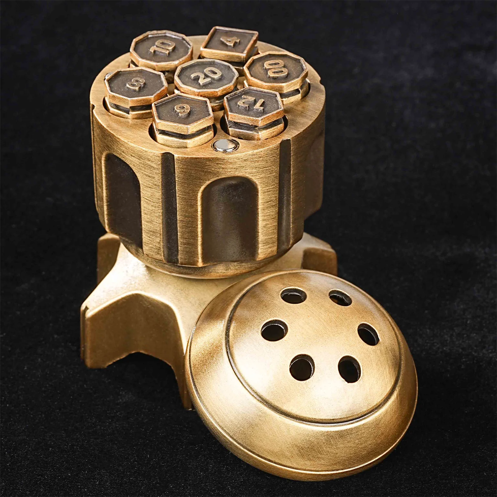 

7pcs DND Dice Golden Metal Rocket Shaped Set D&D Board Game Dungeons Dragon TRPG Polyhedral Digital Dice Table Game