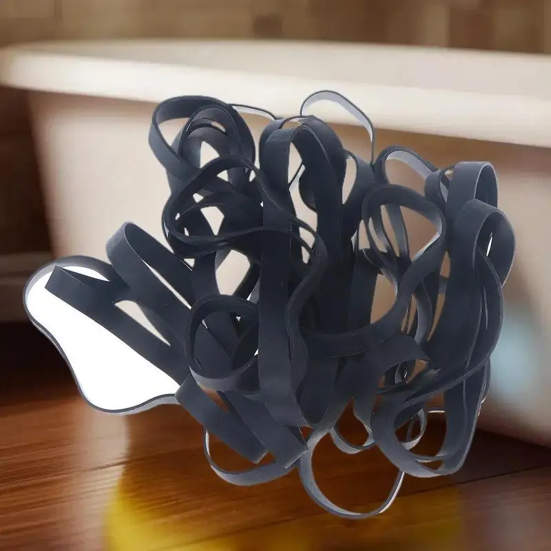 20pcs Black Rubber Bands Large Size Stretchable Elastic Rubber Ring For Office Stationery Package Supplies