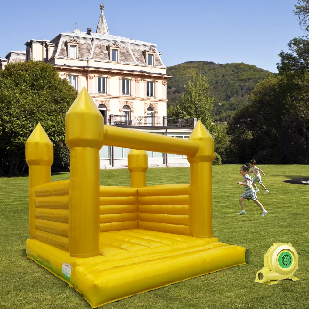 Casa de rebote grande con soplador de aire para adultos y niños, casa de rebote inflable comercial, boda blanca, fiesta de cumpleaños, 13 pies