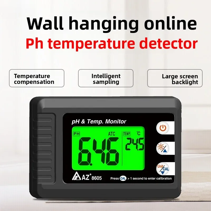 

Tester Online Wall-mounted Water Quality Detector PH Pen PH Tester Ph Thermometer Fish Tank AZ8605