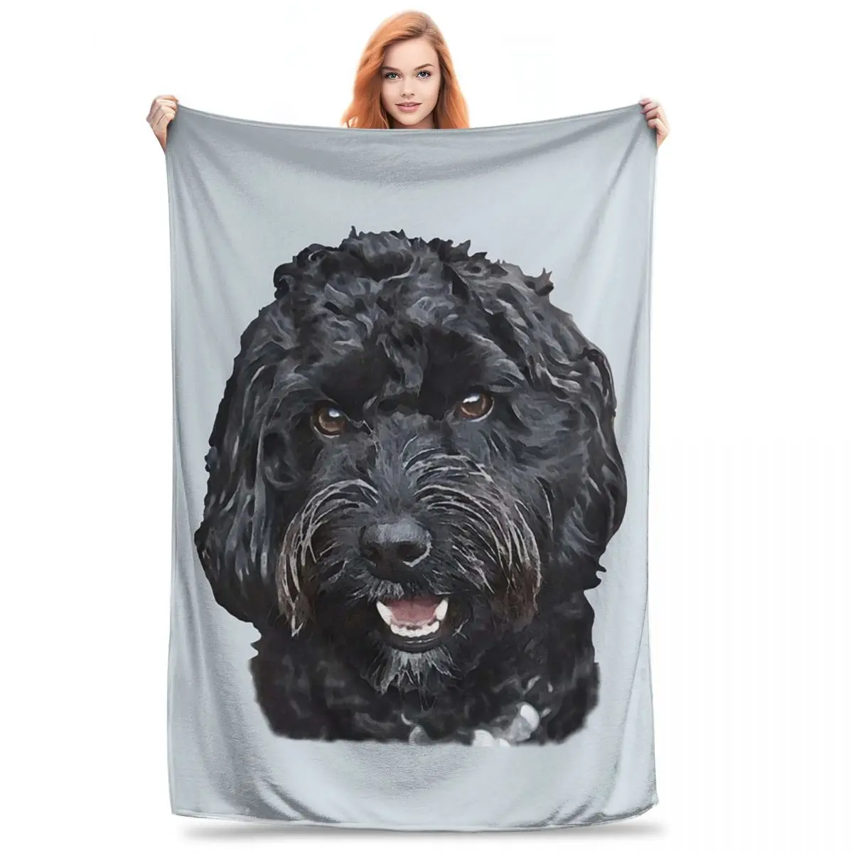 Black Doodle Cockapoo Dog Blanket Fleece Warm Throw Blankets Sofa Throw Blanket For Couch Bedding Travel Throws Bedspread Quilt