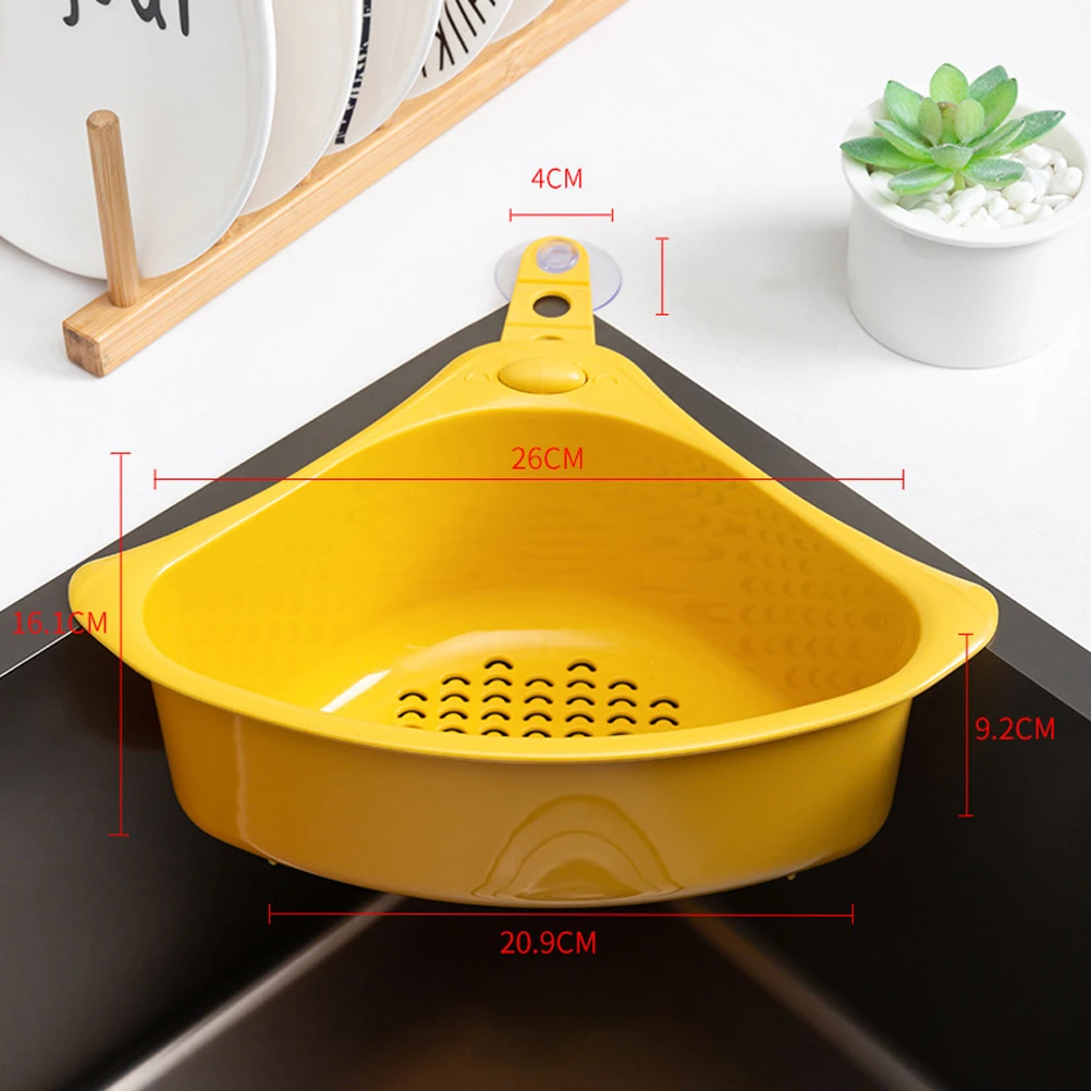 

Thick Plastic Triangle Sink Strainer Basket Corner Rack Suction Cup Kitchen Draining Holder Sponge Storage Corner Sink Strainer