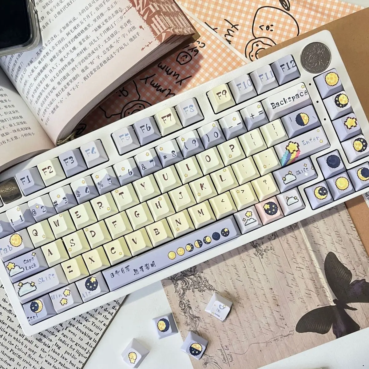 Galaxy Rumeng keycap full five-sided hot sublimation process new original height pbt small full set