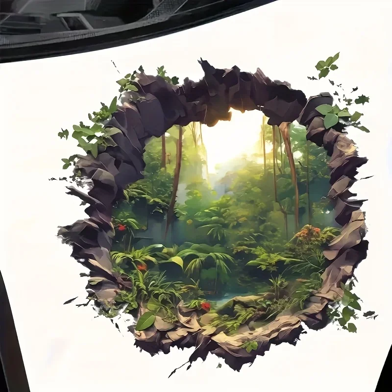 Fantasy Forest Hollow Vinyl Sticker Glitter Self Adhesive Decal for Laptop Phone Truck Wall Metal Surface Decor