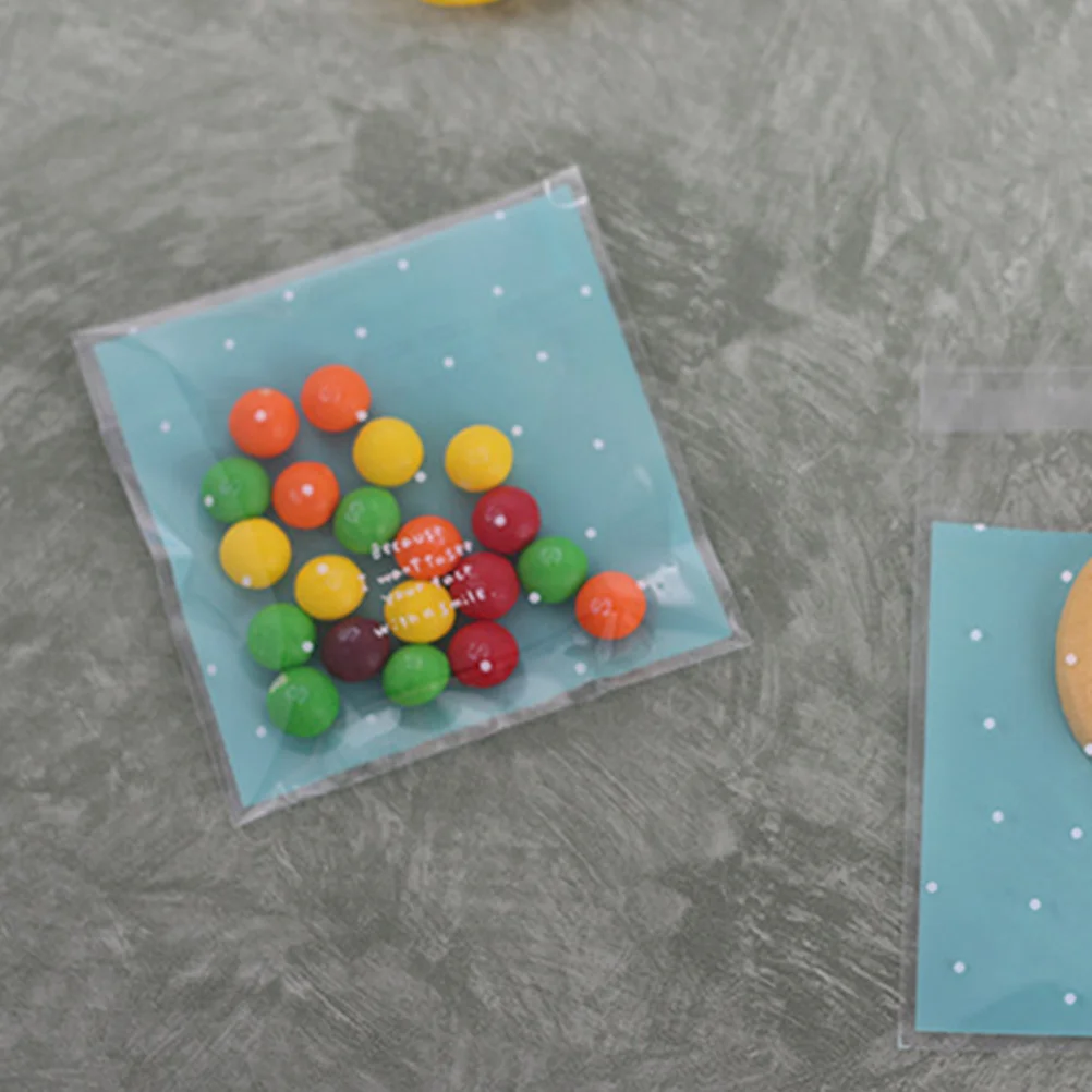 

300Pcs Food Sealant Polka Dot Self Sealing Bags Small Snack Cookie Storage Bags Tear Resistant Candy Packaging for Home Party
