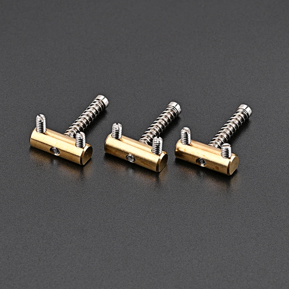 

3 Pcs Guitar Parts Bridge Saddles Metal Screws Replacement Musical Instrument System Golden Electric