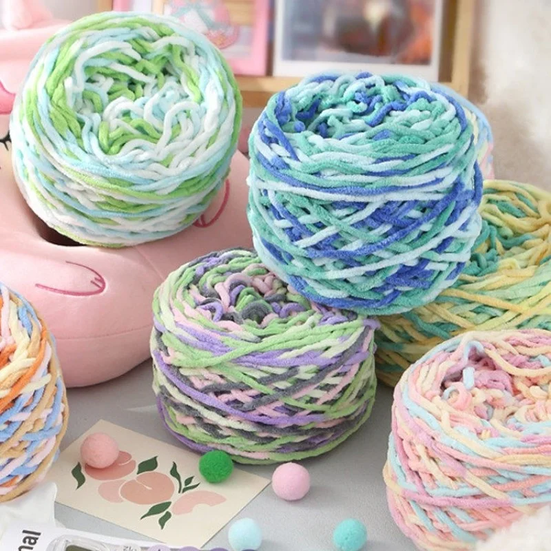 180g Thick Chunky Chenille Ice Yarn Solid Gradient Plush Thread for Blanket Scarf Hat Doll DIY Crochet Knitting Craft Supplies view 3