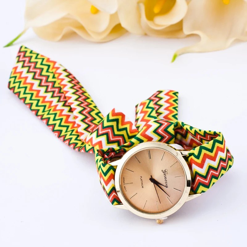 fashion wrap lace band women quartz casual wrist watch