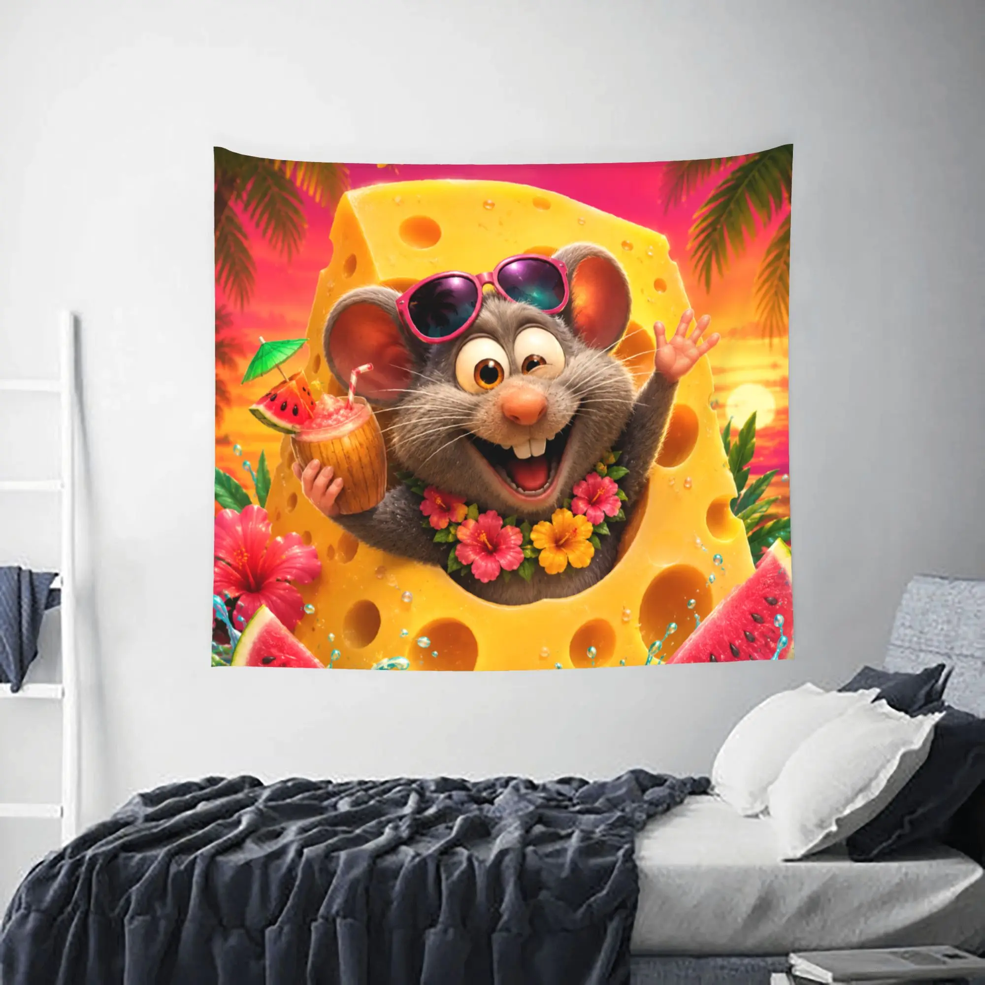 Cute hamster theme Customized Tapestry  Wall Hanging Blanket Tapestry Home Decor Items Wall Decorations