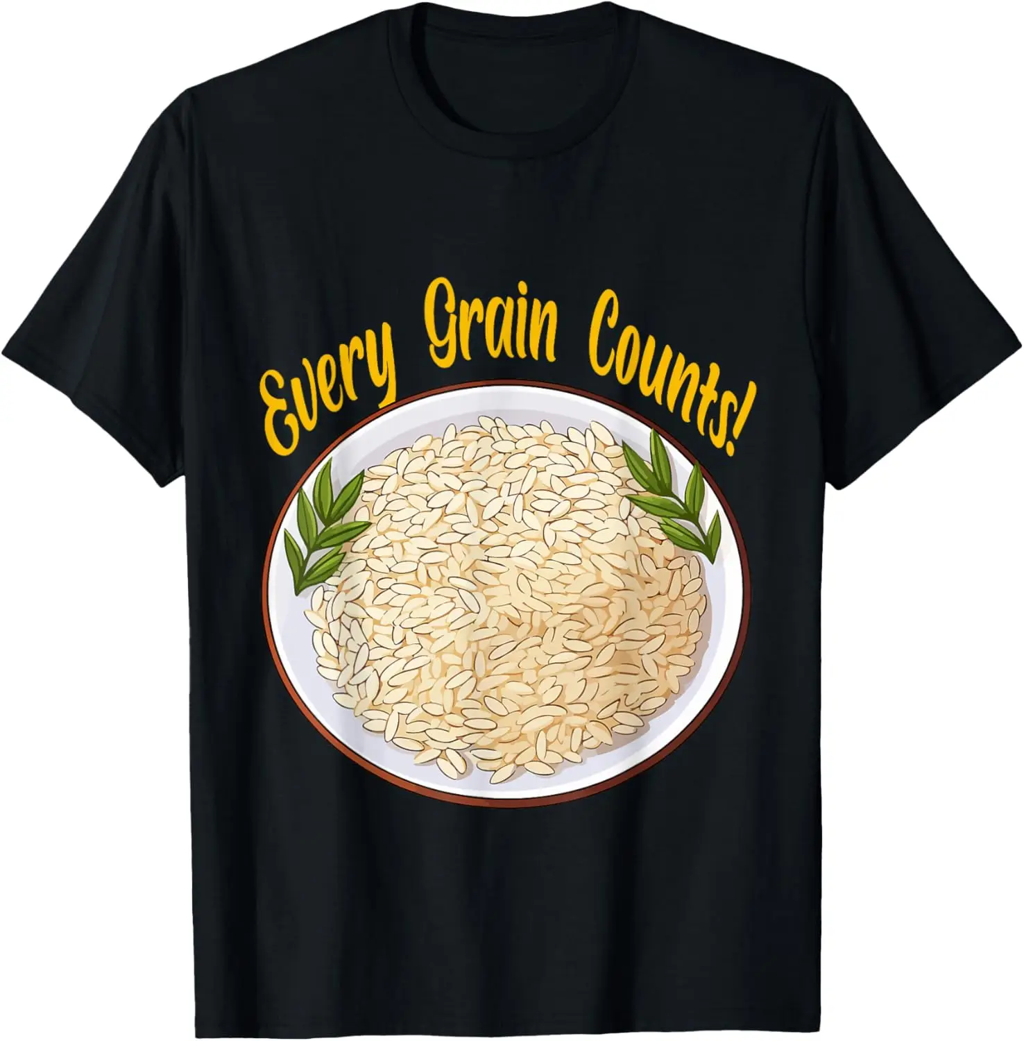 

Футболка с юмором Every Grain Counts Rice Lover