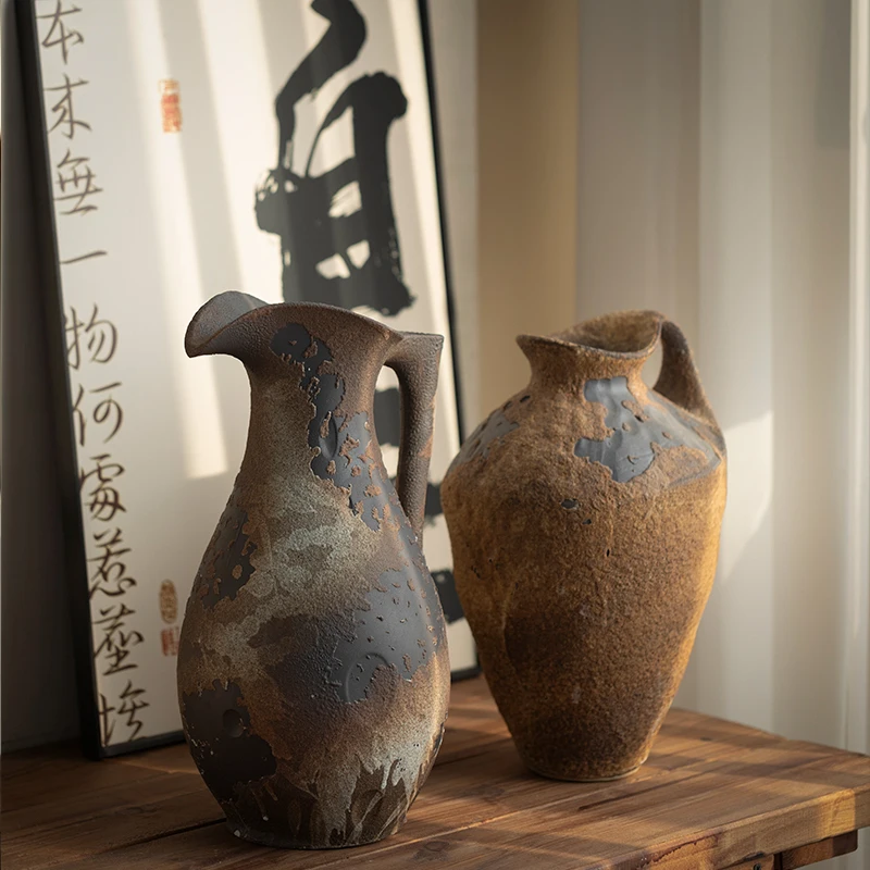 

Mottled retro vase decoration, living room entrance, bedroom, study, flower arrangement ceramic ornament