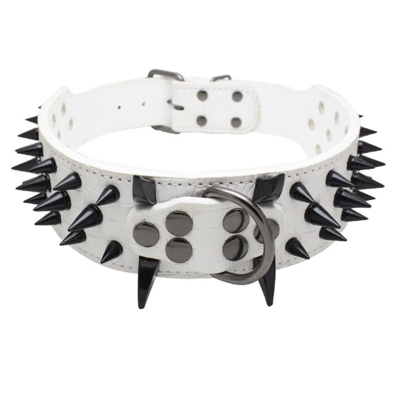 Dog Cat Collar Spiked Studded Pet Necklace for Small Medium Dogs Bulldog Adjustable Anti-Bite Collar Pet Supplies Accessories