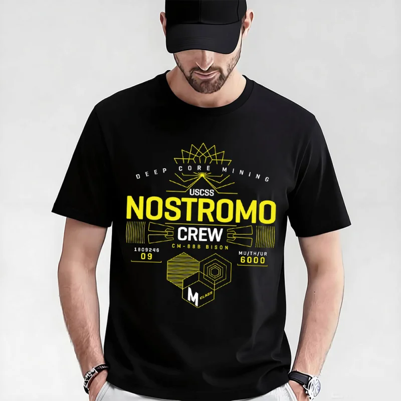 

NOSTROMO CREW Retro Horror movie Alien Sic-Fi Gift T-Shirt Xenomorphe Graphic clothes Large size tops 100% cotton print Tee
