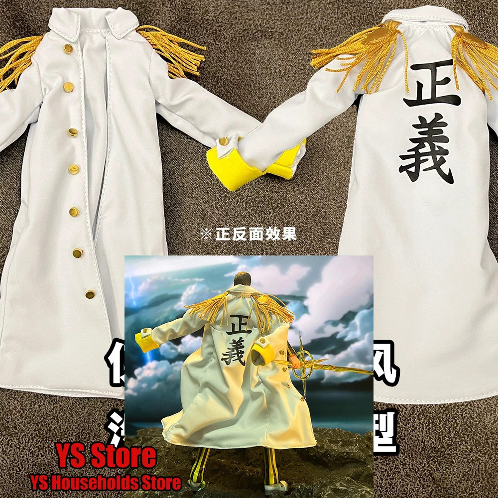 1/12 Pirate Leader Borsalino Figure White Long Windbreaker Coat Toys Clothes Accessory For Anime One Piece Shf Soldier Body